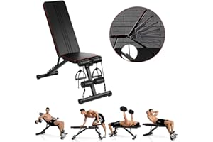 SINBIDE Banco de Pesas Ajustable, Banco de musculación, Banco de Mancuerna, Banco Plano para Gimnasio en Casa, 7 posiciones de respaldo ajustables, carga máxima 150 kg