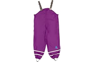 DRY KIDS Childrens Waterproof Dungarees Unlined Made from Recycled Plastics. Boys and Girls Rainwear for Outdoor Play