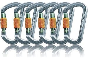 SOB Mousquetons Escalade Clips de Mousqueton à Verrouillage Automatique Aluminium Mousquetons Robustes pour Escalade, Descente en Rappel,Certification CE 2 Pièces