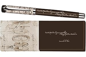 moses. libri_x Penna a sfera rollerball, Leonardo da Vinci, con ricarica blu sostituibile, in confezione regalo