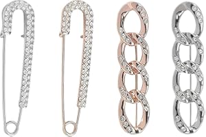 EIHI 4 Pezzi Spille Gioiello Per Vestiti Gioielli Donna Spilla Donna Maglione Spillone Per Sscialle Clip Spilla Gioiello Da Balia In Cristallo Finto Spille Vintage Zaino Natalizie Pins