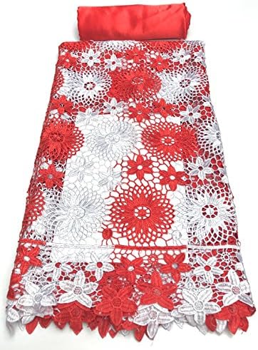 Super Lace Guipure Lace Embroidery African African Superb Quality Iron-on fabric 5 Yards Cotton