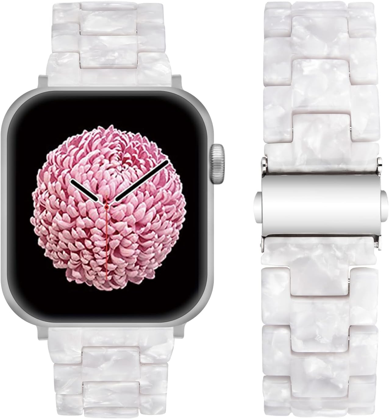 SEURE Compatible con correa Apple Watch 38 mm 40 mm 41 mm 42 mm 44 mm 45 mm, mujeres hombres Watch Pulsera colorida de resina de repuesto con hebilla de acero inoxidable para Serie SE/8/7/6/5/4/3/2/1
