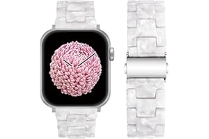 SEURE Compatible with Apple Watch Band 38mm 40mm 41mm 42mm 44mm 45mm, Women Men Resin Strap with Stainless Steel Buckle Replacement for Series SE/8/7/6/5/4/3/2/1