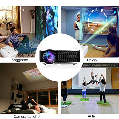 Proiettore 2400 Lumens Full HD Alta LuminositÃ , GooBang Doo T22 VideoProiettore LCD 1080P Portatile per Home Cinema Giochi Film Presentazioni