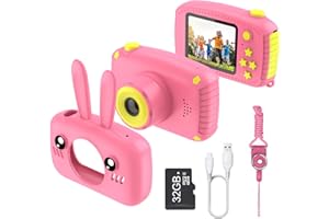 DISWOE Fotocamera Bambini, Macchina Digitale Bambini da con Scheda 32 GB 2,0 Pollici per Bambini con videoregistratore HD 1080P da 12 MP e Il Mini Design per Ragazzi Ragazze 3-10 Anni