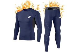 MEETWEE Ensemble de sous-Vêtements Thermiques Homme, Sport Base Layer Maillot Manches Longues + Pantalon Quick Dry Sou Vetement pour L'entraînement Ski Running Randonnée