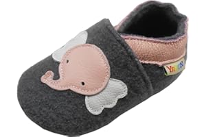 YALION Krabbelschuhe Baby Lauflernschuhe Mädchen Jungen- Wolle Warme Rutschfest Hausschuhe Baby Winterschuhe Kleinkind