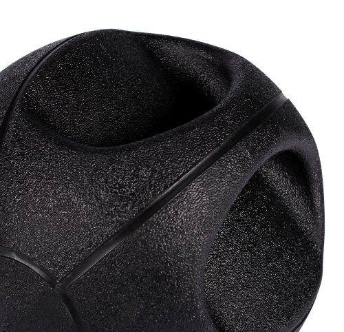 Medizinball mit Griffen Profi 3 – 10 kg von POWRX | schwarz Gewichtsball Studioqualität - 4