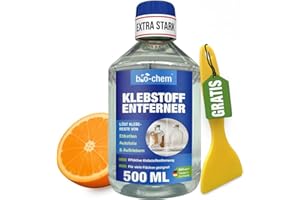 BIO-CHEM CLEANTEC bio-chem Klebstoffentferner Etikettenlöser mit Orangenterpenen – 500 ML – Extrem starker Entferner für hartnäckige Etiketten, Aufkleber & Klebereste – Etikettenentferner inkl. Schaber