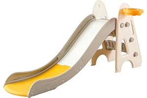 MOCUTEEN Toboggan 2 en 1 pour enfant - Toboggan aquatique - Coins et bords arrondis - Pour l'intérieur et l'extérieur - Jaune A