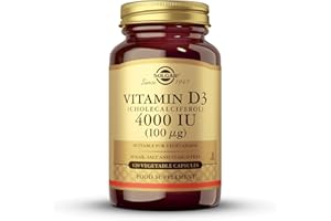 Solgar 4000IU Vitamin D3 - Healthy Teeth and Bones - Better Calcium Absorption - Pack of 120 Vegetable Capsules