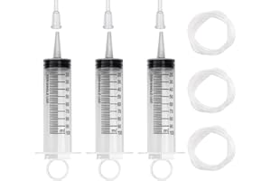 KINGOZOYI Siringa Aspira Liquidi 3 Pezzi 100ml Siringhe Grandi con Tubo 130cm per Olio Motore Idroponica Inchiostro Colla Liquido DIY