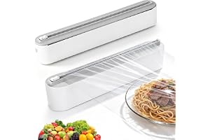 BIZOI 2 stycken magnetisk plastfoliedispenser med skärare, folieskärare med fräs för plastfolie och aluminiumfolie, aluminium