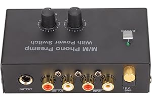 ANNADUE Préampli Phono pour Platine Vinyle,Préamplificateur Phonographe avec Entrée ,Sortie et Fonctionnement à Faible Bruit,Préampli Phono pour Tourne-Disque avec Adaptateur 12V CC