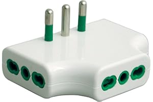 FANTON 82220 adattatore presa tripla piatta SALVASPAZIO - 1 spina italiana GRANDE 16A 3 prese italiane grandi