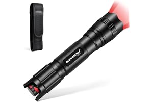 DARKBEAM LED Ficklampa med rött ljus Röd ljusficklampa | Uppladdningsbar Steglös dimning, Zoombar Bärbar handhållen röd lampa