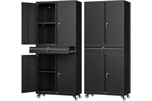 ‎SIGHTLIFE Sightlife Werkzeugschrank Metallschrank - 180x40x80cm Abschließbar Multifunktionaler Stahlschrank, Werkstattschrank mit Verstellbaren Trennwänden, Werkzeugschrank mit Schubladen (Auf Rädern)