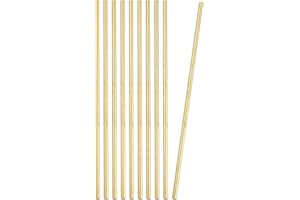 PATIKIL 10 Pcs Round Brass Rods, 4mm Dia. 18cm / 7.09 Inch Length H59 Brass Bar Solid Metal Rods for DIY Crafting Jewelry Plating Repairing Science Class, Brassy