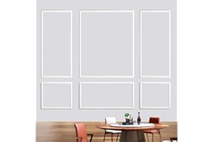 GAAHING Kit de 6 moulures murales préfabriquées, panneaux de lambris prédécoupés, cimaises prêtes à monter pour décoration intérieure