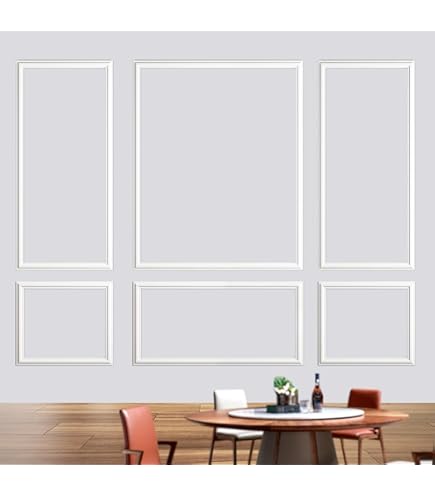 Wainscoting Kit, Half Wall Molding Set, Paintable White DIY Panel Moulding, Board and Batten for Nursery Baby Room Hallway 3D Accent Design - België
