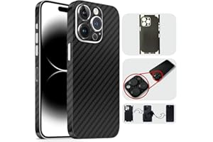 TF Skins kompatibel mit iPhone 15 Pro Max, Skin Schutzfolie mit 360° Schutz, super dünn und resistent (Carbon Schwarz)