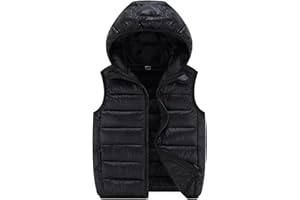 UNOSHENG Enfant Enfant Bébé Garçon Sans Manches Hiver Solide Manteaux à Capuche Gilet Vêtements d'extérieur Tenues Vêtements Doudoune Enfants Filles