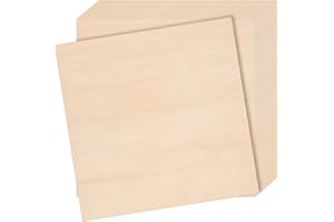 JEUIHAU 15 Pcs 25.4 x 25.4 cm Square Basswood Sheets, 3mm Thick Unfinished Wood Sheets for DIY Craft, Model, Painting and Curving