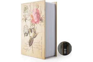 TOURKING Diversion Buchsafe Aufbewahrungsbox, Wörterbuch-Geheimtresor mit Sicherheits-Zahlenschloss/Schlüssel, Umleitungsbuch versteckter Safe (Kombination, Rose)