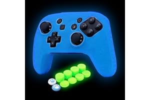HLRAO Glow in The Dark Controller Skin Grips Set Switch Pro Controller x 1 Mit Pro Aufsätze Thumb Grips x 10.