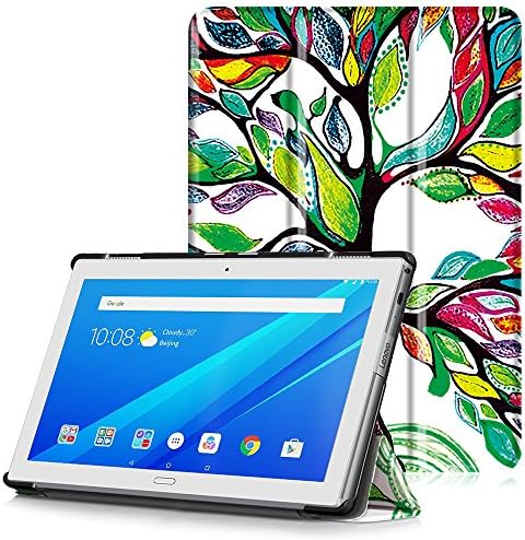 Lenovo Tab 4 10 Plus Case, Ultra Slim Lightweight Smart Shell Stand Cover with Auto Wake / Sleep Function for Lenovo Tab 4 10 Plus Tablet 2017 Release, Colorful Tree