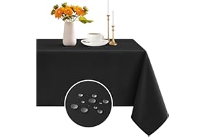 Romanstile Tovaglia Antimacchia 240x140 Nero Rettangolare Tovaglie Copri Tavolo da Interno Elegante per Occasioni Natale Feste Giardino Esterno Compleanno Poliestere Idrorepellente 8-10 Posti