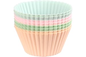 ARCJUNYS Lot de 8 moules à muffins réutilisables en silicone pour gâteaux et gâteaux au chocolat