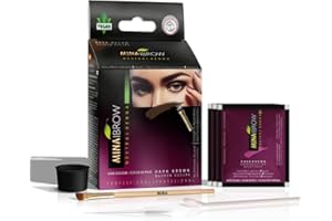 MINAIBROW MINA ibrow Henna Dark Brown Semi Permanent Tint Kit For Professional Tinting & Coloring, Covers Gray Hair, Stays up to 6 Weeks-Regular Kit (30 Applications)