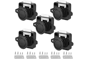 MTSMART Schlüssellos RV Schrankschlösser mit Groß Push Button, ABS RV Cabinet Catch Verriegelung für RV Wohnmobile Wohnmobil-Anhänger Wohnwagen Van Yachten Boote (Schwarz 5 Stück)