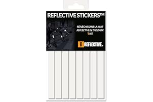 B REFLECTIVE 3M® LINES™ Kit strisce riflettenti, Multi supporto: Bicicletta, Scooter, Monopattino Elettrico, Tutti i caschi, Tecnologia 3M, 1x15 cm, Bianco