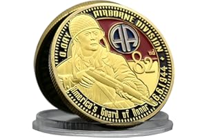 MERCOLLECTION Pièce commémorative de la Garde d'honneur américaine de la Seconde Guerre mondiale 1944 Médaille en métal Airbone Division D.Day Challenge Coin