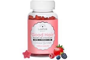 Lashilé Beauty - Complementos Alimenticios -Vitaminas para el crecimiento y fortalecimiento del cabello - Good Hair Vitaminas - 1 mes - 60 Gummies - Zinc, Viatmina C, E, B8, D, B12