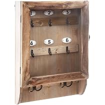 Boîte à Clés Atmosphera - Métal Noir 26x32x8cm - À Suspendre - Range Clés Étagère Ou Mural