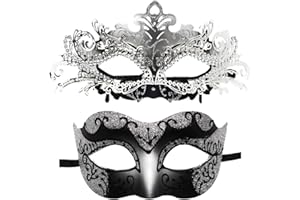 Lady of Luck Venezianische Masken Paar Maskerade Ball Maske Damen Herren Metall Maske für Halloween Karneval Party