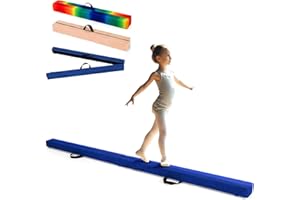 SPOTRAVEL Folding Gymnastic Beam, Portable Floor Balance Beam with Carrying Handles and Anti-Slip Base, Extra Firm Gymnastic Equipment for Toddlers, Gymnasts & Cheerleaders