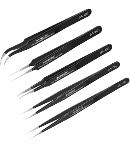 thumbnail image 2 of Precision Tweezers Kit Stainless Steel Anti-Static Non-Magnetic For 2 of 10