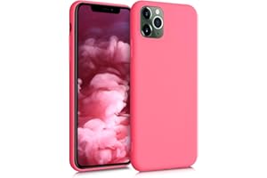 kwmobile Funda para Apple iPhone 11 Pro MAX Carcasa - Ultrafina de TPU y Silicona con Bordes elevados anticaídas - Coral neón Mate