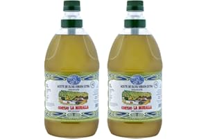 Aceite de Oliva Virgen Extra Cortijo la Muralla - Variedad Arbequina – AOVE Recolección temprana – Extracción en frío - Muy frutado y aromático - de Rute, Córdoba - Pack de 2 garrafas de 2 litros.