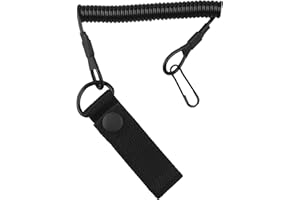 RUOXIXI 1 Tactical Lanyard Ausziehbar auf 140 cm Schlüsselanhänger Spirale Keychain Elastischer Dehnbar Spirale Schlüsselring,kann zum Aufhängen von Schlüsseln,Angeln und Camping Verwendet Werden-Schwarz