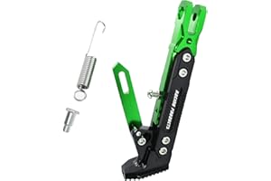 GWH Motorcycle Universal Kickstand Adjustable Modified CNC Aluminum Alloy Adjustable Tripod Holder Kickstand Foot Side Support Stand Motor Scooter Motorbike Motocross Electric Dit Pit Bike （Red) (Green)