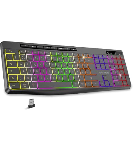 Clavier Gamer RedThunder K900 Semi-mécanique AZERTY, Tout Métal, Rétroéclairé RGB, Connecteur USB