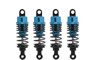 Hensych 4 pack Amortisseur amortisseur métallique avant et arrière réglable 60mm 85mm 100mm pour type de chenille de camion de voiture de 1/10 RC Axial SCX10 TRX4 D90 (Bleu, 60mm)