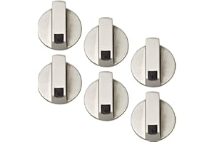 Hentek 6 Pièces Bouton Plaque de Cuisson, Universal Boutons pour Interrupteur De Commande pour Cuisine Cuisinière Réchaud à Gaz Four de Cuisson, 6 mm