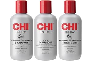 CHI CHI Infra Trio Kit For Unisex 3 Pc 6oz CHI Silk Infusion, 6oz CHI Infra Shampoo, 6oz CHI Infra Treatment